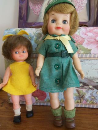 Pretty Little 8 " Effanbee Fluffy Girl Scout And Vintage 60 