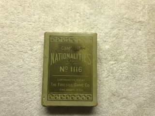 Fireside Card Game Co.  : " Nationalities " _ 1116_1897 Rare Antique Card Set