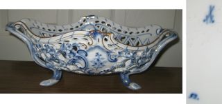 Antique Meissen Blue Onion Pattern Basket / Centerpiece Circa: Late 1800s