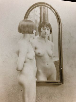 Vintage Female 1920’s 30 ' s Nude Fine Art B&W Studio Photo 2