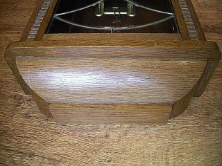 Antique Early 20th Century Oak Cased Gustav Becker Wall Clock with Chime (Key) 4