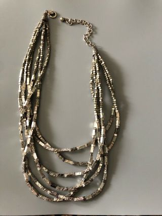 Vintage Silvertone Signed Chico’s Layered Necklace