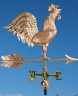 Extra Large Copper " Rooster " Weathervane Made In Usa 365