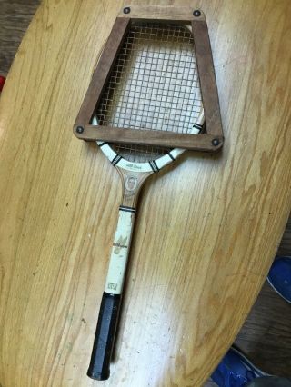 Vintage Wilson Wood Racket Racquet Ellsworth Vines W/ Brace Tennis Antique Rare