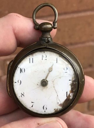 A Small Early Antique Verge / Fusee Pocket Watch,  Spares Or Restoration,  C1800s.
