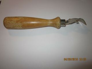 Vintage Antique Can Bottle Opener With Wooden Handle 7 1/2 " Long " Pat.  Pend.  "