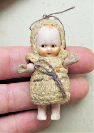 C1930 Miniature Hertwig? Jointed Bisque Doll Vintage Antique