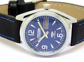 Men,  S Citizen Automatic Steel Vintage Day Date Blue Dial Wrist Watch Run Order,