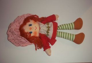 Vintage 1980s Kenner 16 " Cloth Plush Yarn Rag Strawberry Shortcake Doll - - Cute
