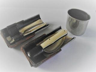 Antique Wwi Officers Campaign Cutlery Set