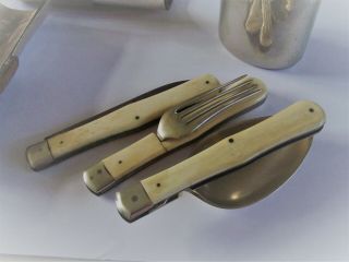 Antique WWI Officers campaign cutlery set 2