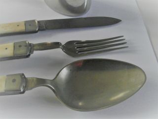 Antique WWI Officers campaign cutlery set 5