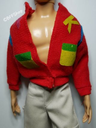 Ken Vintage Red Sweter Jacket Top Mattel Fashionistas Fashion Clothes