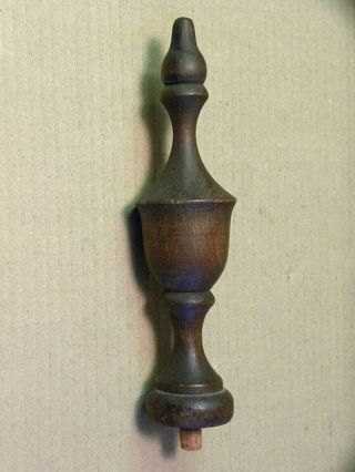 (1) Antique Wooden Finial - - 7 " Tall X 1 3/4 " Dia.