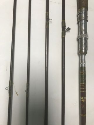 Unknown Maker Bamboo Fly Rod 8 ' 3 - piece w/ 2 tips or 5 - 1/2 ' 2piece with rod bag 3