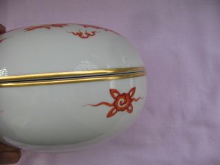 Antique Meissen Red Dragon Trinket Bowl 4