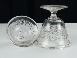 Bryce Walker Chain with Star Covered Sugar,  Antique EAPG Glass Bowl with Lid 6