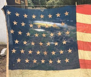 Huge 8’ X 12’ Antique 45 Star United States Flag 1896 - 1908 2