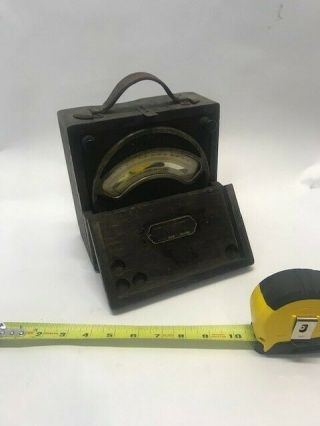 Antique Weston Volt Meter In Oak Case