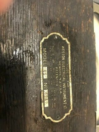 Antique Weston Volt meter in oak case 2