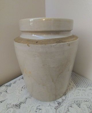 Antique Stoneware Pottery Jar Crock w/Lid Salt Glaze From The 1800’s 5 LB.  BB 5