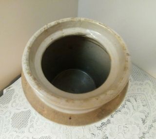 Antique Stoneware Pottery Jar Crock w/Lid Salt Glaze From The 1800’s 5 LB.  BB 6