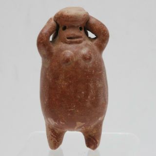 Pre Columbian Terracotta Clay Rattle_ceremonial Female Fertility Figure W/ Baby