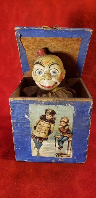 Antique German Clown Jack In The Box Very Creepy