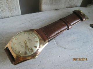 Vintage 50 ' s Elroma Swiss Made Gold Plated Gents Automatic Watch. 5