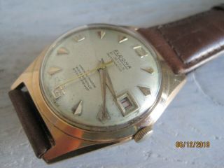 Vintage 50 ' s Elroma Swiss Made Gold Plated Gents Automatic Watch. 6