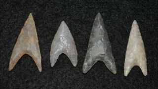 4 Quality Sahara Neolithic Triangular Tools,  Styles