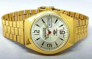 Citizen Automatic Men,  S Gold Plated Vintage White Dial Made Japan Watch Run //