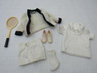 Vintage 1962 Barbie Ken Doll 790 Time For Tennis Outfit