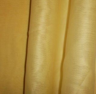 Vintage Organdy Yellow Sheer Crisp Cotton Fabric 40 - 50 