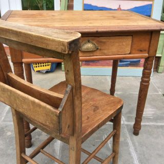 Antique Writing Desk And Chair