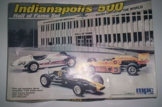 Vintage Mpc Indianapolis 500 Hall Of Fame Set Plastic Model Kit 1/25 Scale 6246