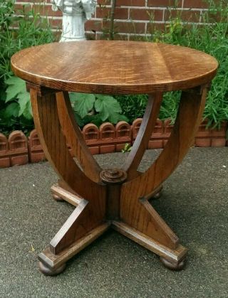 Small Arts & Crafts Style Solid Oak Side Or Coffee Table