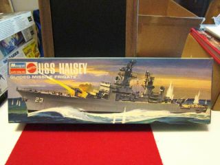 Vintage Unassembled Plastic Model Kit - Uss Halsey Guided Missile Frigate