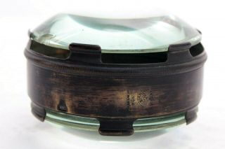 antique 4 inch antique BRASS FRAMED condensor lens,  magic lantern GR?Paris/London 5