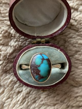 Antique Victorian 9ct Gold Turquoise Ring