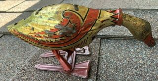 Antique Louis Marx Co.  Wind - Up Walking Duck Patented July 8,  1924