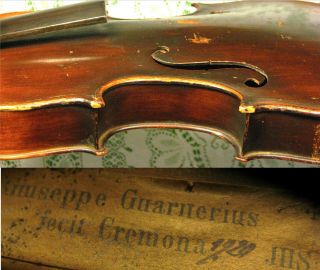 Old Antique Violin Giuseppe Guarnerius 1920 Full Size For Restoration 3