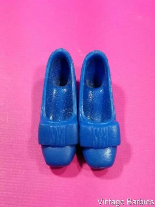 Barbie / Francie Doll Blue Bow Shoes / Heels Minty Vintage 1960 