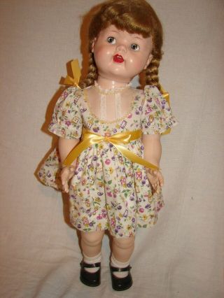 Vintage Ideal Toy Doll Saucy Walker Googly Eyes Open Mouth Teeth Braided Hair
