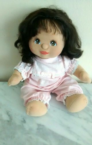 Vintage Brunette Brown Eyes My Child Doll In Pink Pj 