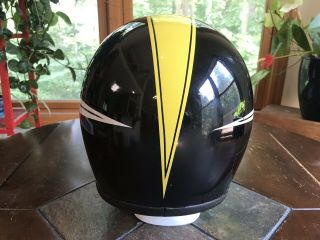 VINTAGE 1970 BELL TOPTEX SNELL MOTORCYCLE HELMET SIZE 7 RACING BLK YELLOW WHITE 7