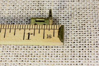 2 very tiny small brass hinges old door narrow butt 1/2 x 1/2” tarnished vintage 5