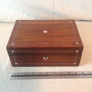 Pretty Victorian Jewellery/sewing Box With Good Interior