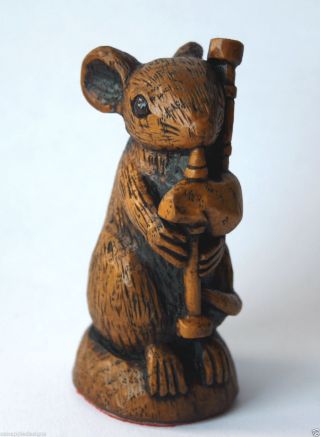 Church Mouse Musician Bagpipes Unique Scottish Ornament Gift Hand Made Scotland