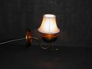 Unique,  Antique/Vintage,  hammered copper,  wall sconce w/clip - on shade.  Re - wired 5